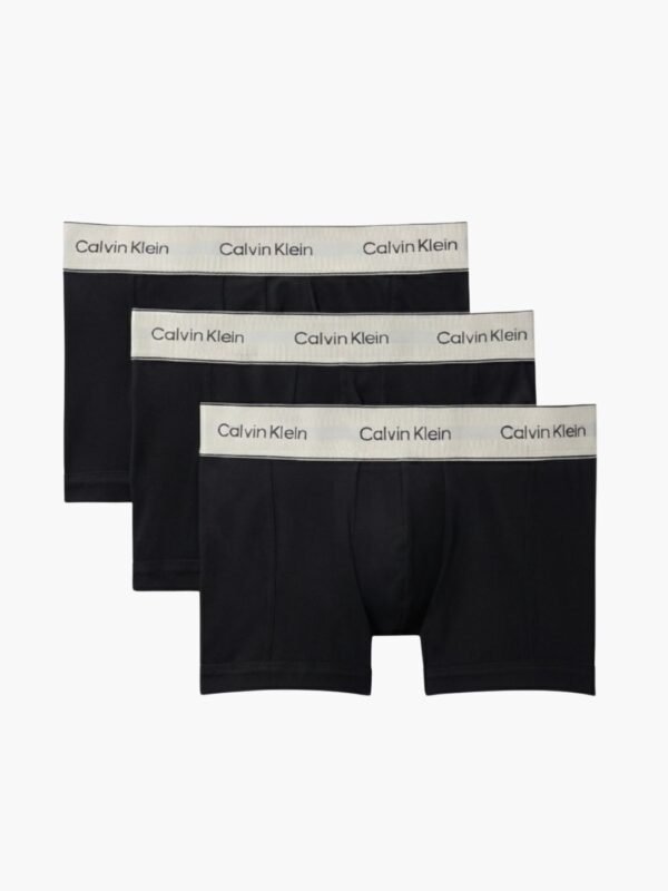 קלווין קליין סט 3 בוקסרים שחורים עם גומי מותג לבן