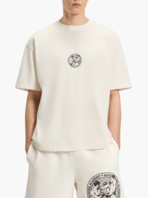 הוגו חולצת טי הוגו לבנה עם הדפס בוקסינג אקדמי