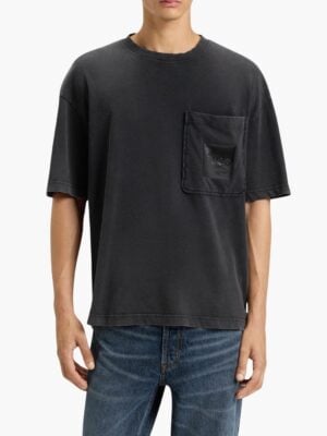 הוגו חולצת טי הוגו אפורה עם כיס ולוגו