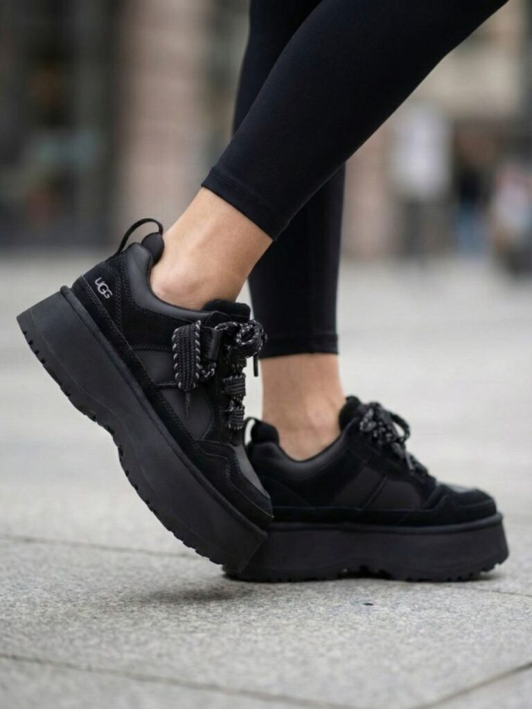 האג נעל פלטפורמה שחורה לנשים