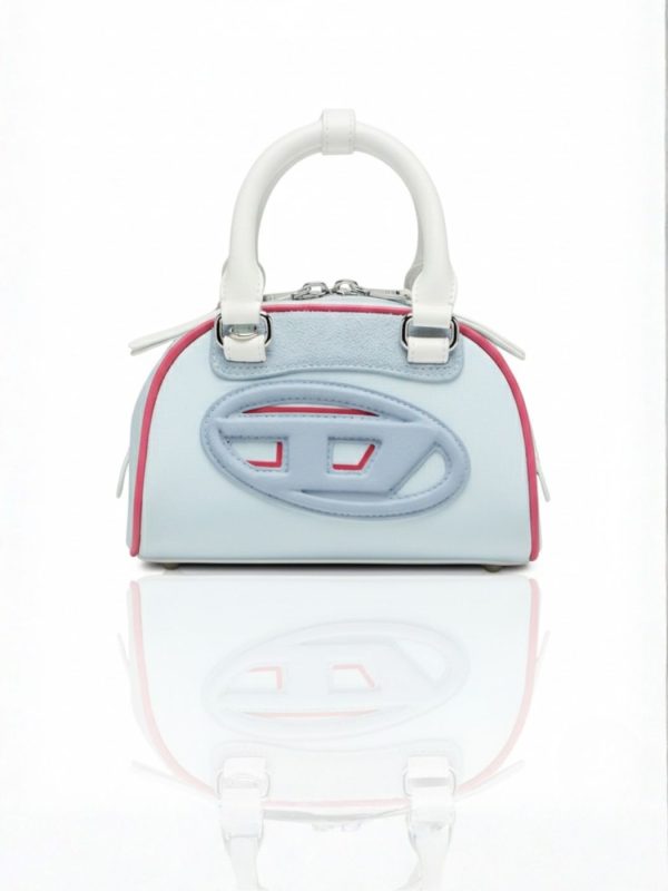 דיזל תיק לנשים בצבע תכלת לבן עם נגיעות ורודות