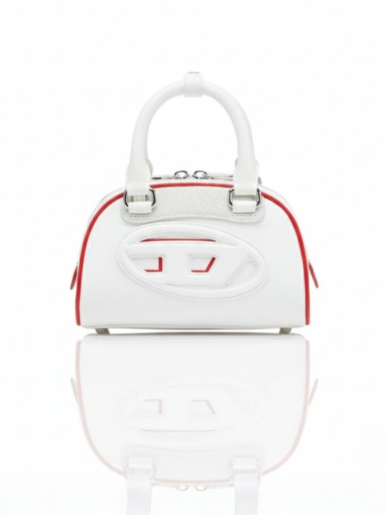 דיזל תיק יד לבן עם נגיעות אדומות