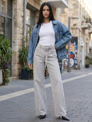 ליוויס נשים בצבע אפור עם חגורה