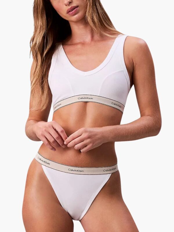 קלווין קליין גוזיית ריב לבנה פס לוגו