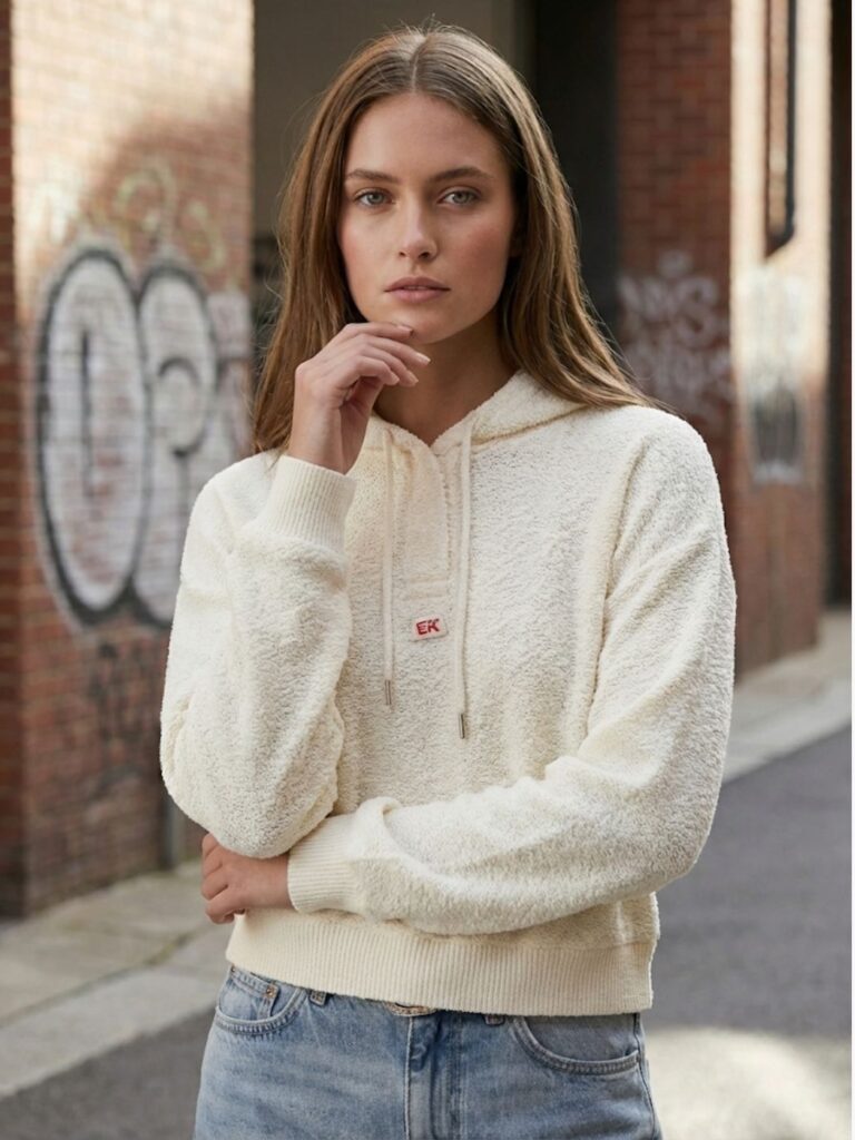 סריג לנשים של קלווין קליין בצבע שמנת