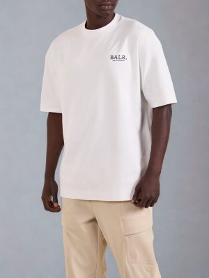 חולצת טי BALR לבנה עם לוגו רקום