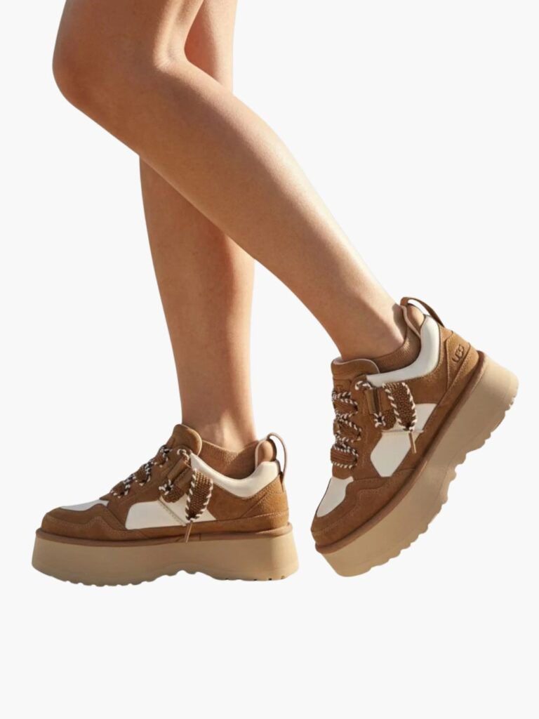 האג נעל פלטפורמה בצבע חום לבן קולקציה חדשה