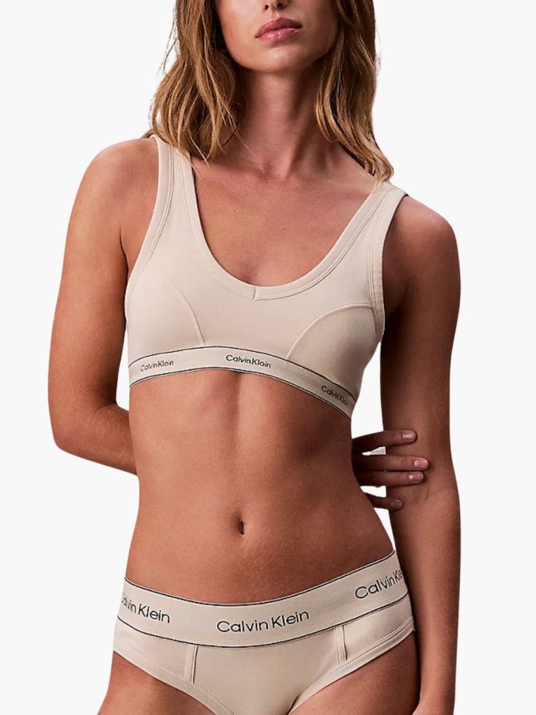 קלווין קליין גוזיית ריב שמנת פס לוגו