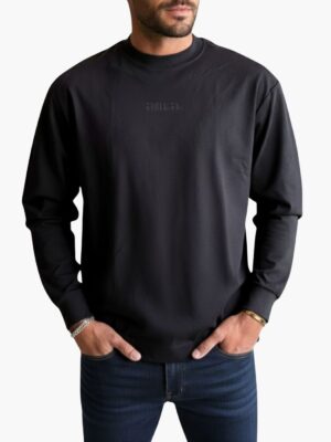 באלר חולצת שרוול ארוך שחורה עם לוגו יוקרתי