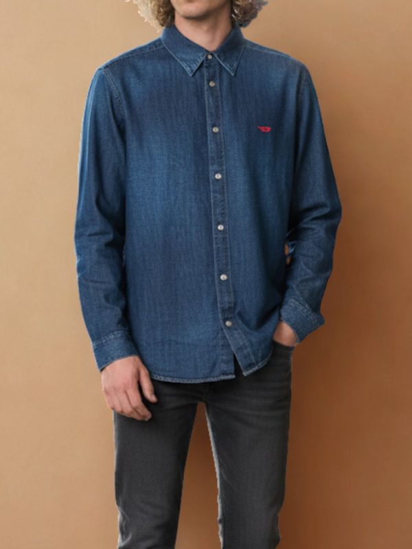 דיזל חולצת ג’ינס כחולה לגברים