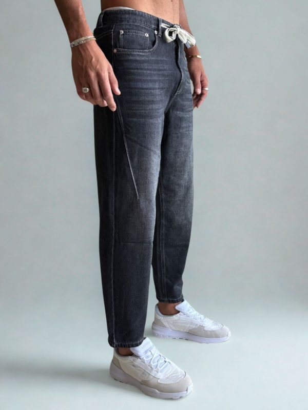 באלר מכנס גינס אפור עם שרוך מתכוונן