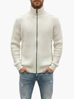 ארמני סריג רוכסן שמנת