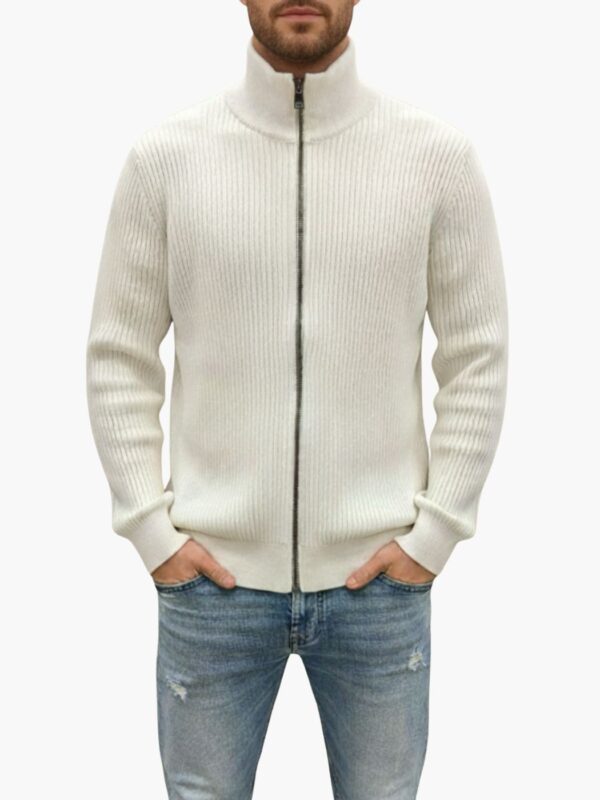 ארמני סריג רוכסן שמנת