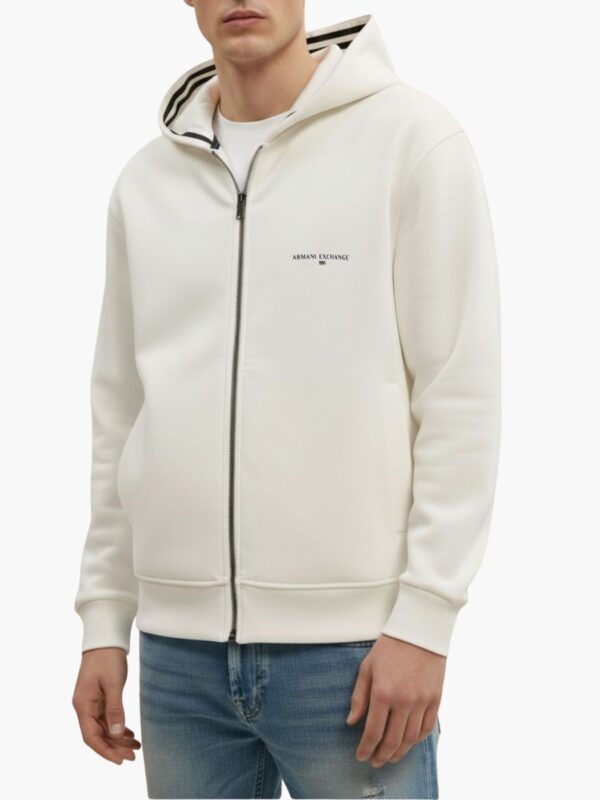 ארמני קפוצ’ון רוכסן לבן עם כיתוב FLY 91