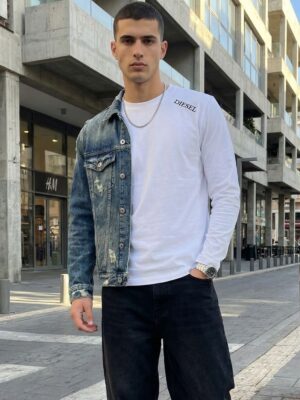 דיזל חולצת שרוול ארוך לבנה