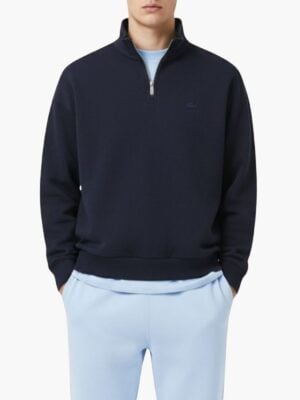 לקוסט סווטשירט כחול עם רבע רוכסן