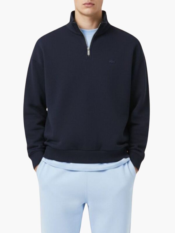 לקוסט סווטשירט כחול עם רבע רוכסן