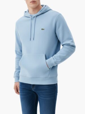 לקוסט קפוצון לגברים בצבע תכלת עם לוגו רקום