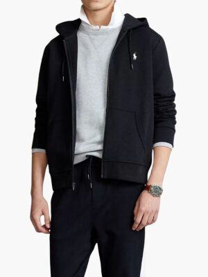 ראלף לורן קפוצ’ון רוכסן בצבע שחור