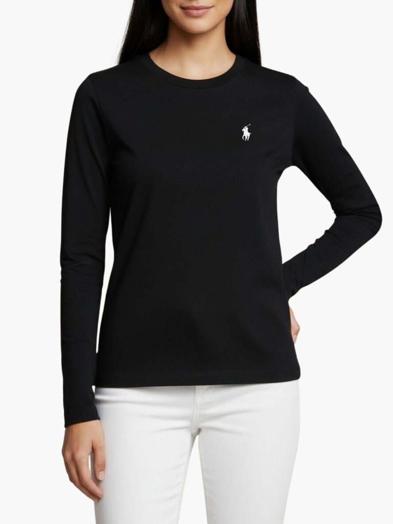 פולו ראלף לורן טי ארוכה שחורה לנשים
