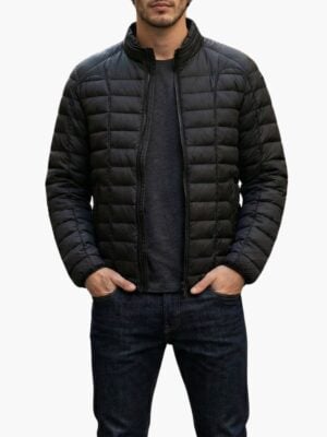 דיזל מעיל פוך שחור לגבר עם רוכסן מלא