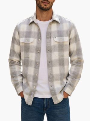 טומי הילפיגר הדפס משבצות בגווני אפור ולבן