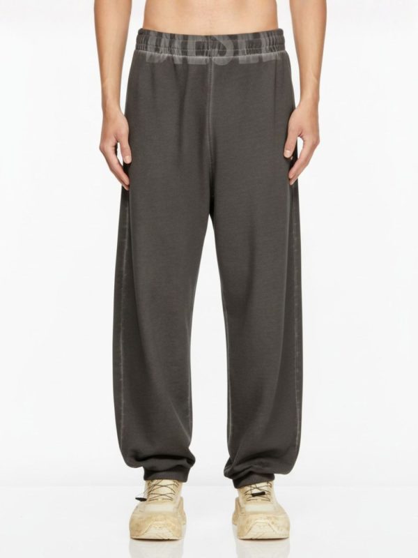 דיזל מכנסי טרנינג עם הדפס לוגו חתוך – אפור