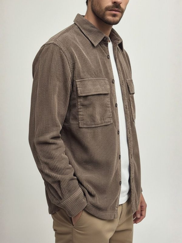 חולצת-ג׳קט קורדורוי חומה קלווין קליין