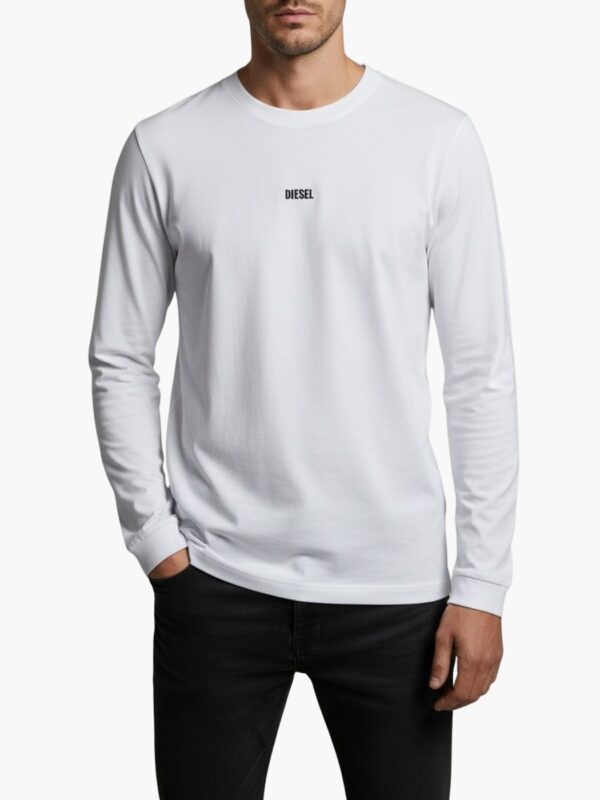 דיזל טי לוגו שרוול ארוך לבנה