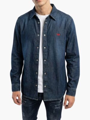 דיזל חולצת ג’ינס כחולה לגברים