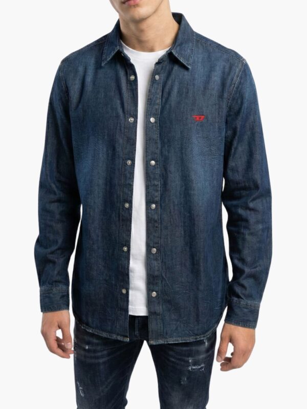 דיזל חולצת ג’ינס כחולה לגברים