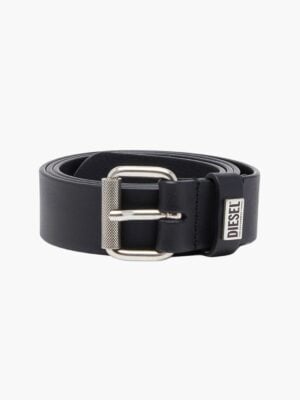 דיזל חגורה מעור בצבע שחור לגברים עם אבזם כסוף