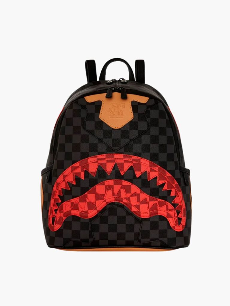 תיק גב Sprayground בעיצוב משבצות שחור-אפרפר