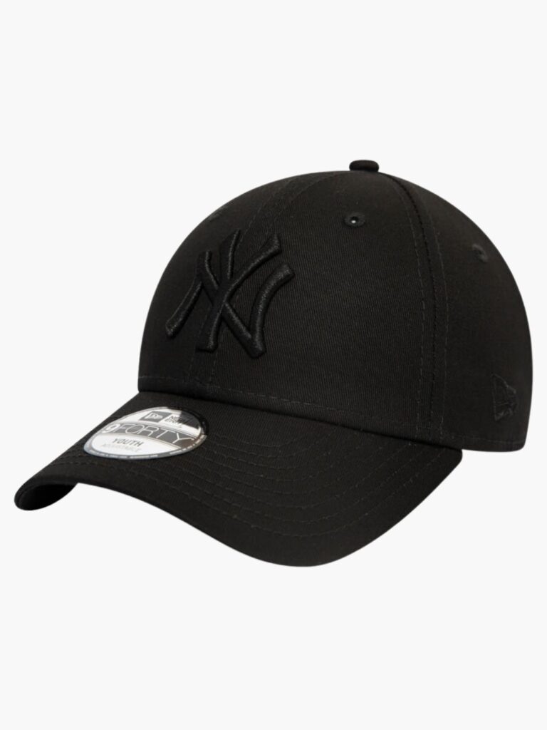 כובע מצחייה שחור New Era דגם 9FORTY עם לוגו NY רקום בשחור