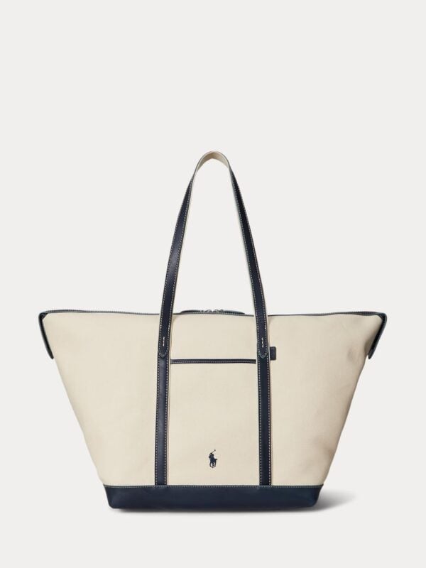 תיק קנבס פולו רלף לורן לארג' משולב כחול