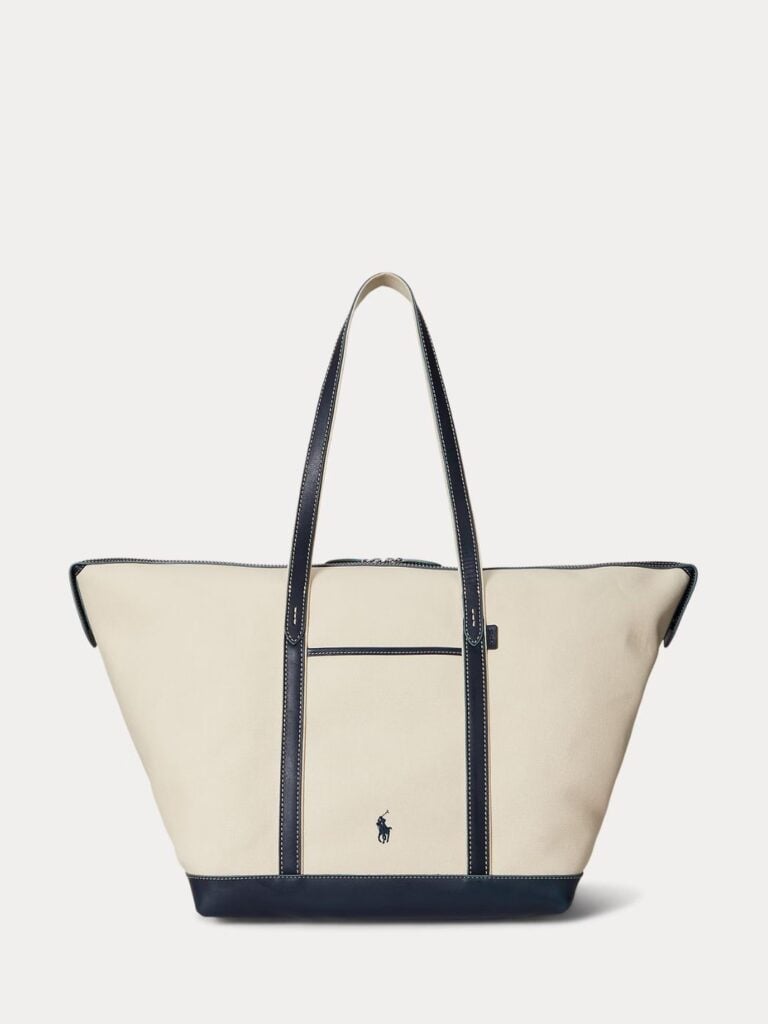 תיק קנבס פולו רלף לורן לארג' משולב כחול