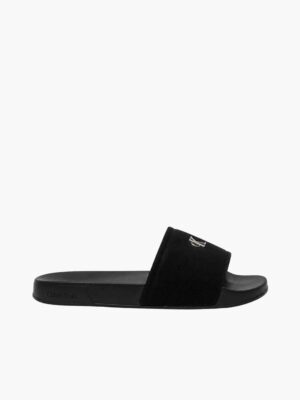 כפכפי נוחות Calvin Klein שחורים עם מדרס קל משקל וסוליה גמישה, עיצוב מינימליסטי במחיר נגיש לעונת הקיץ.