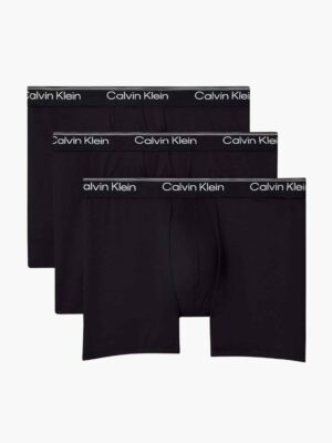 מארז 3 בוקסרים קלווין קליין שחור Microfiber Boxer Brief לגברים.
