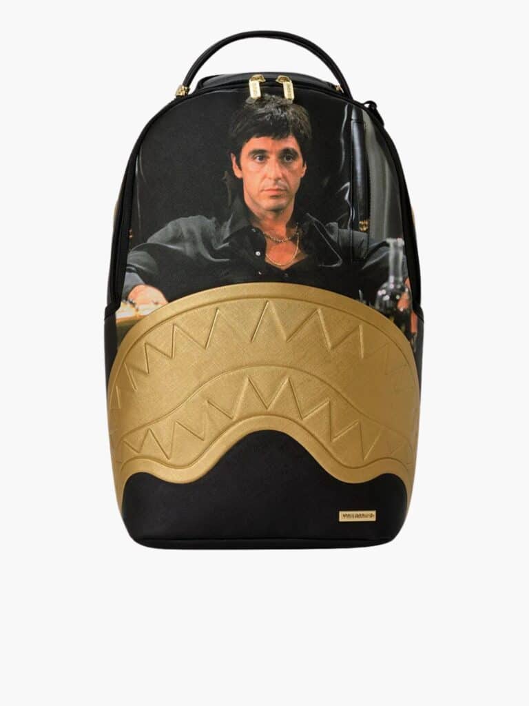 תיק גב ספרייגראונד שחור עם עיצוב Gold Tony Shark
