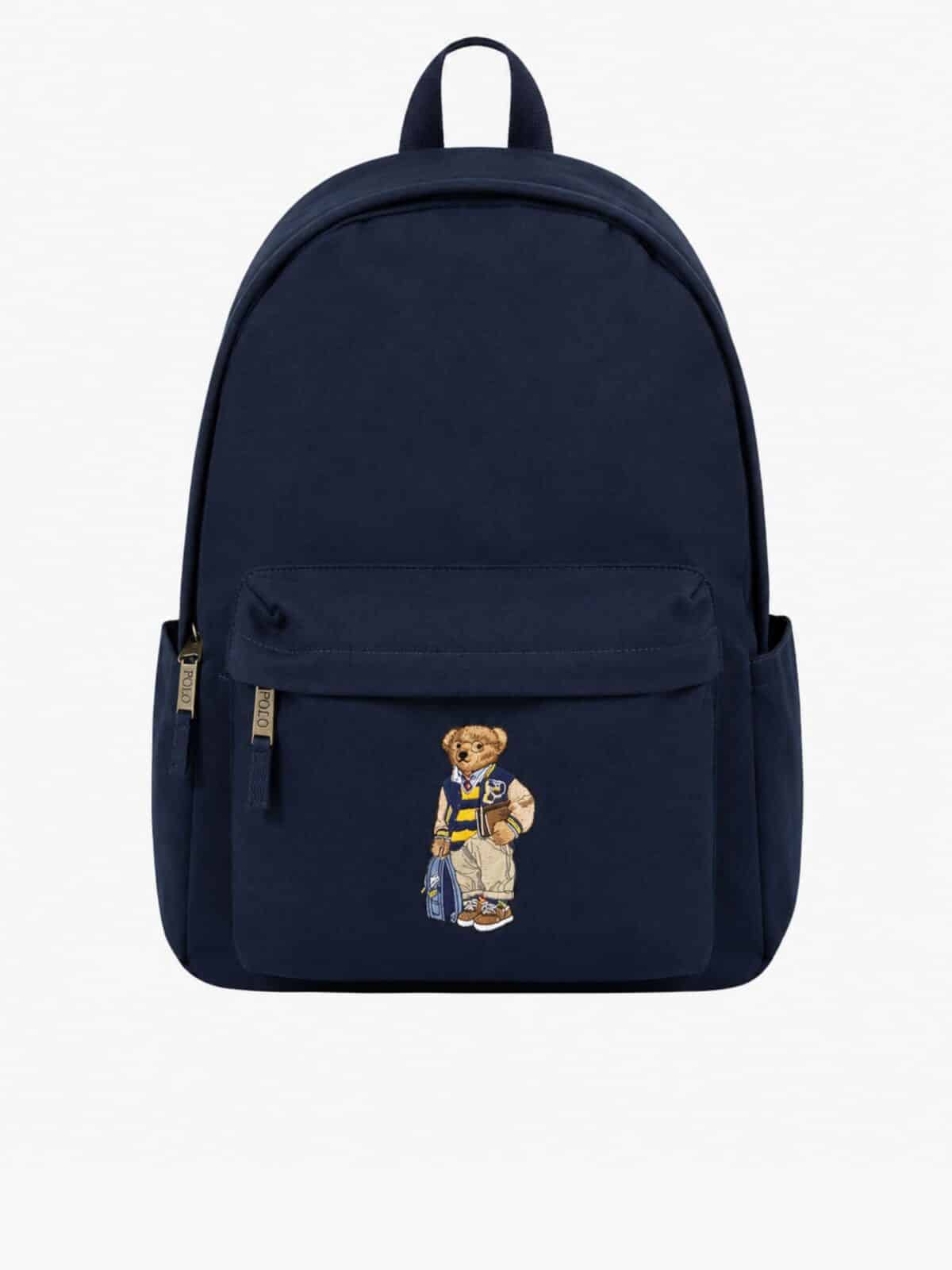 ראלף לורן תיק גב Polo Bear כחול נייבי עם לוגו רקום בחזית