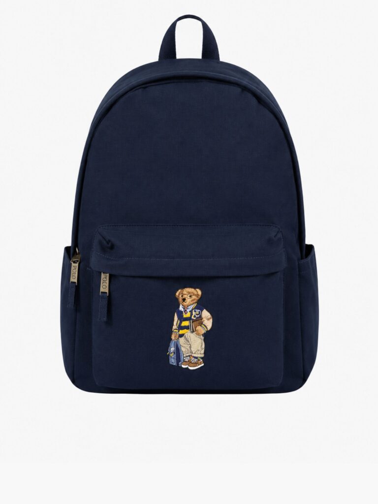 ראלף לורן תיק גב Polo Bear כחול נייבי עם לוגו רקום בחזית