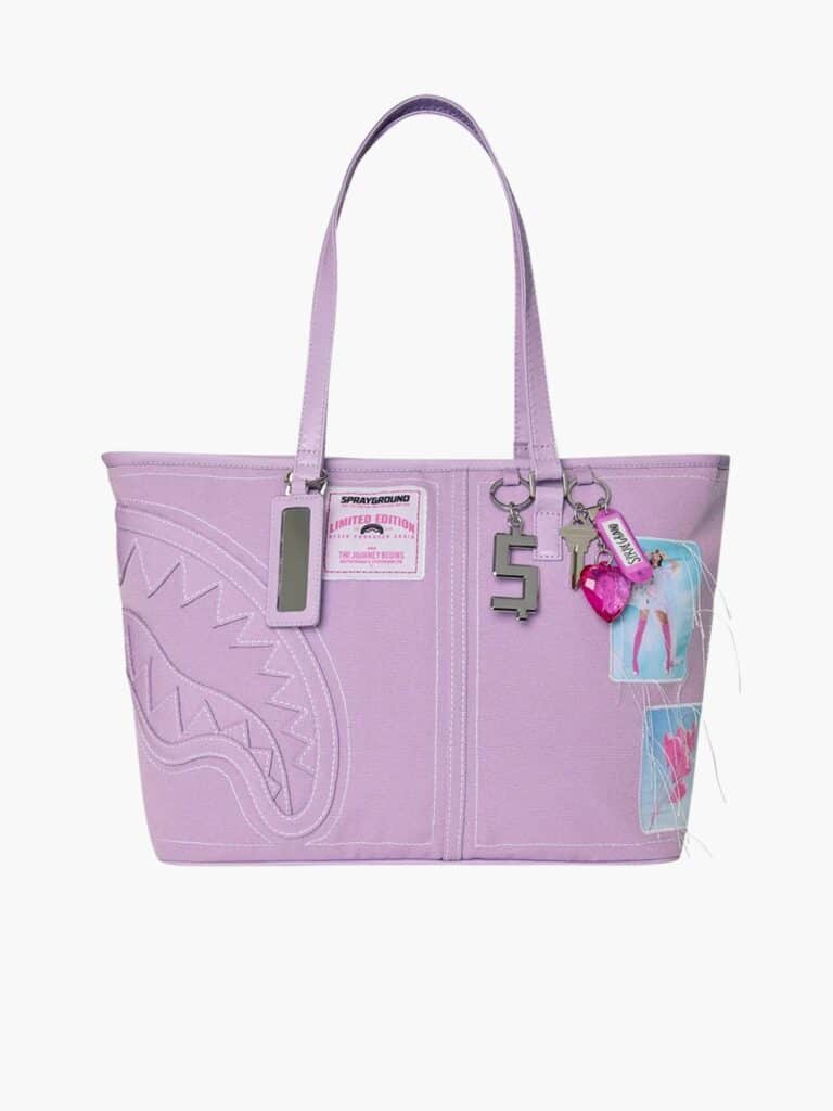 ספרייגראונד תיק Tote סגול לילך עם עיצוב שארק