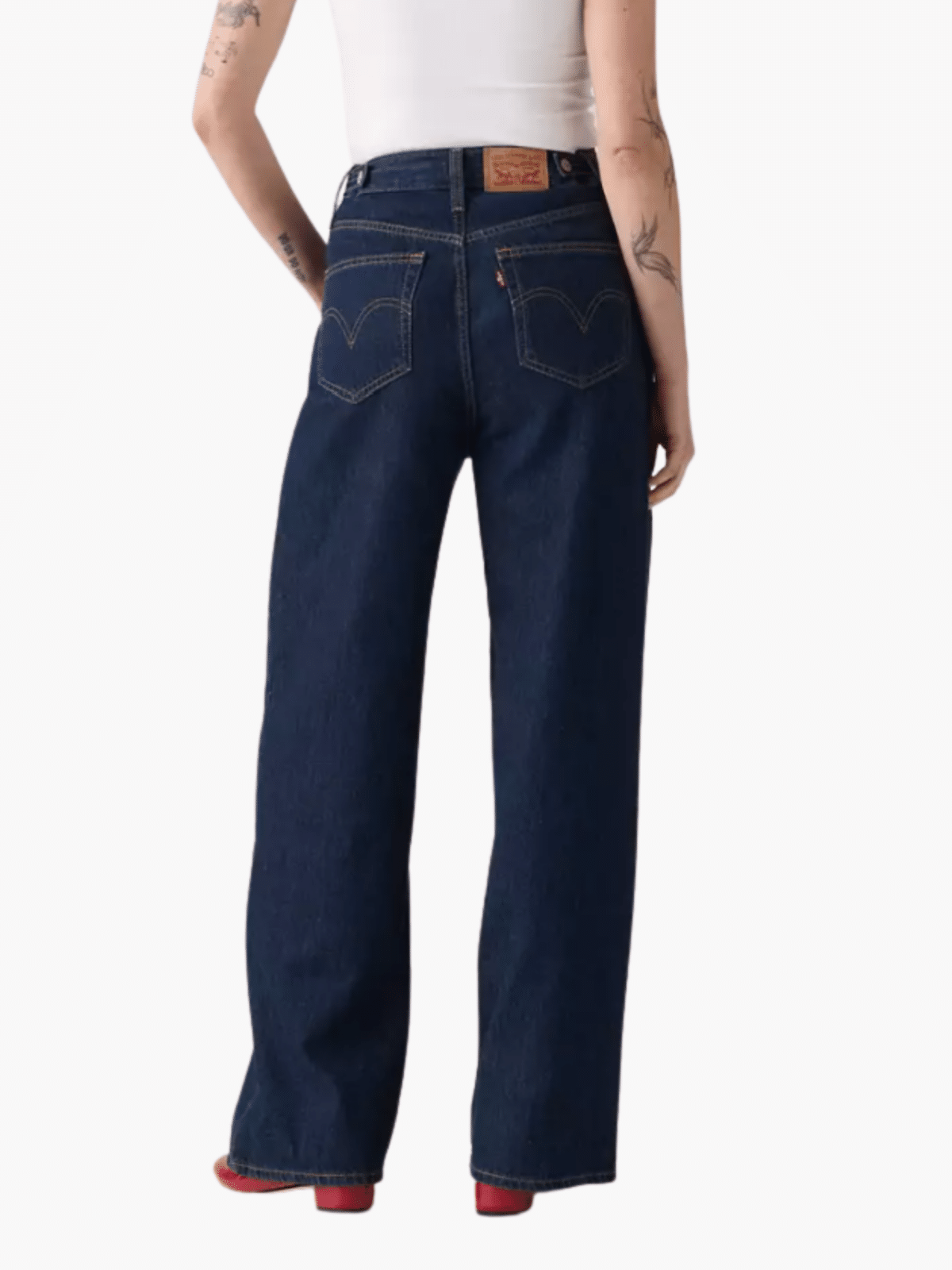 ליוויס ג'ינס נשים Cinch Baggy כחול כהה – כיס אחורי וכוונון במותן