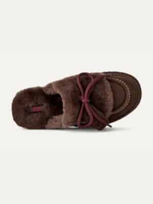 כפכפי UGG דיסקט הריטג' חומים מזמש עם פרווה ופלטפורמה